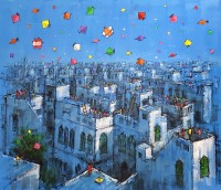Zahid Saleem, 30 x 36 Inch, Acrylic on Canvas, Cityscape Painting, AC-ZS-143